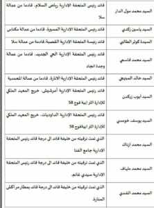  لائحة رجال السلطة المعنيين